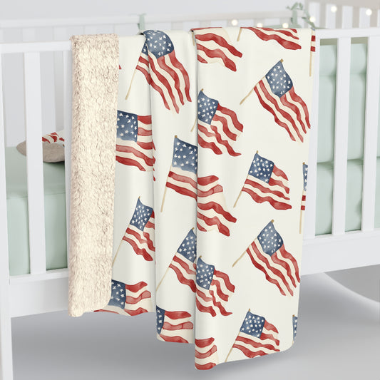 Waves of Freedom Sherpa Fleece Blanket