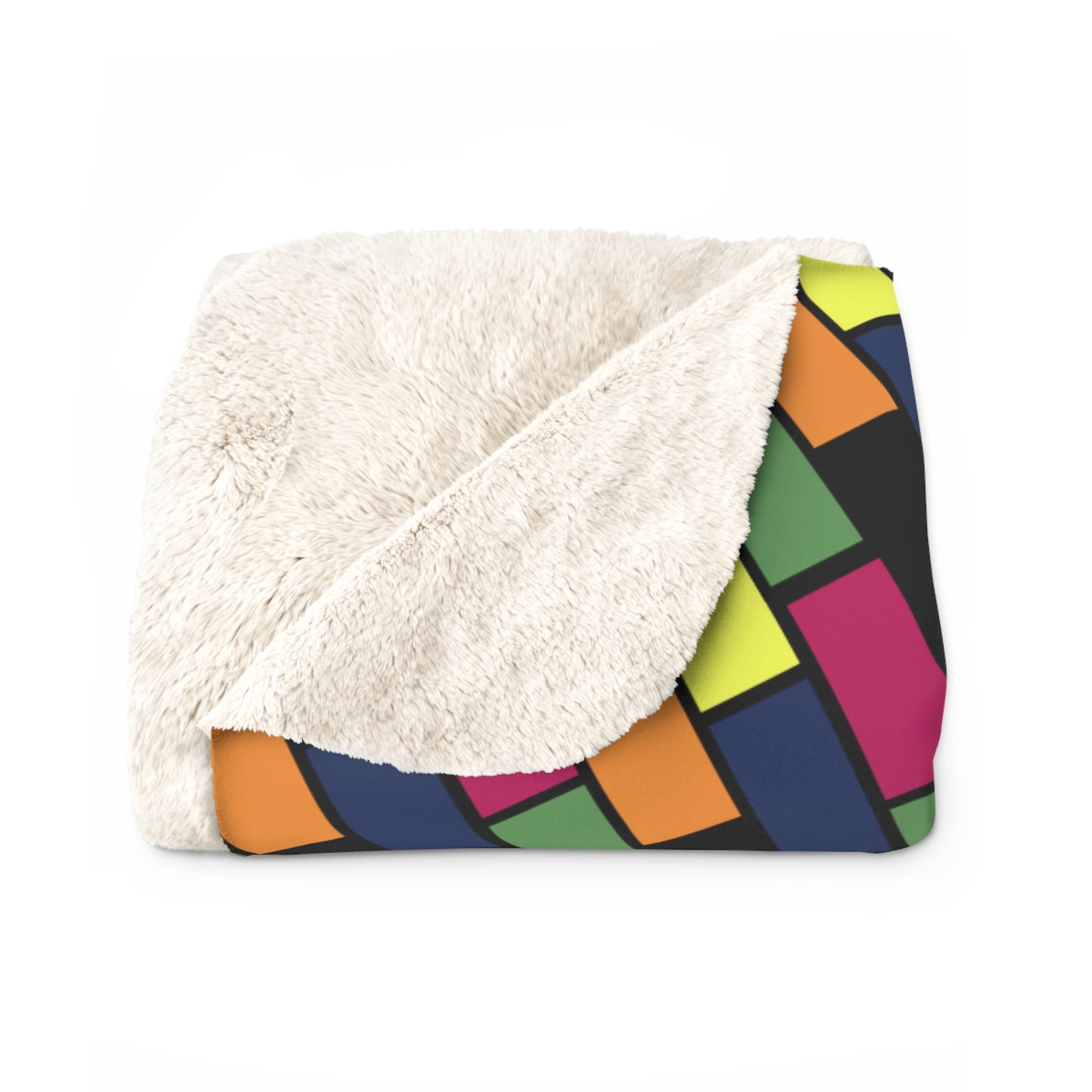 Colorful Bricks Sherpa Fleece Blanket