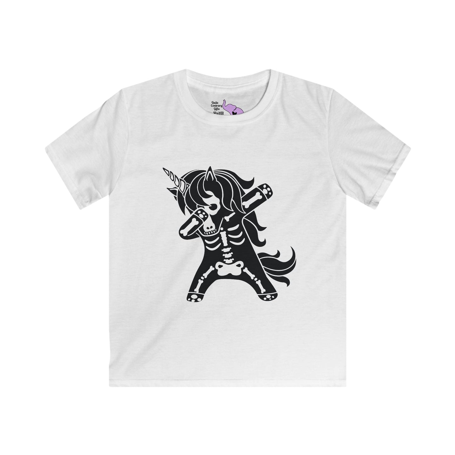 Dabbing Unicorn Skeleton Youth Softstyle Tee