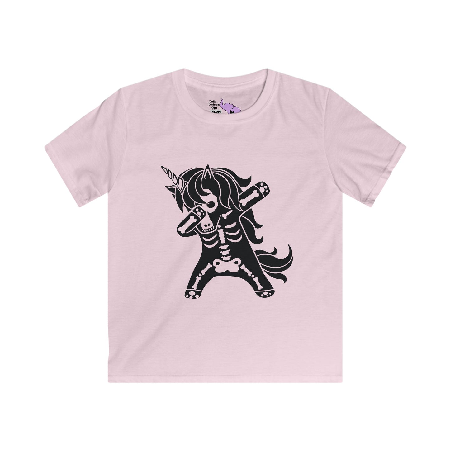 Dabbing Unicorn Skeleton Youth Softstyle Tee