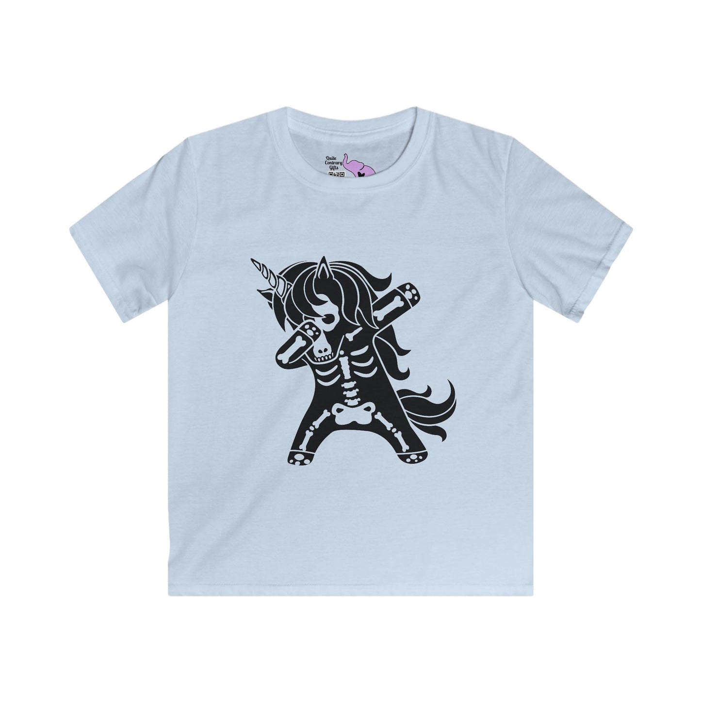 Dabbing Unicorn Skeleton Youth Softstyle Tee