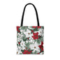 Winter Poinsettia Garden Canvas Tote Bag