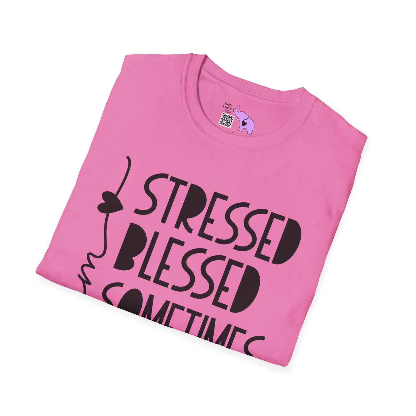 Mama Stressed Blessed Sometimes A Mess Adult T-shirt