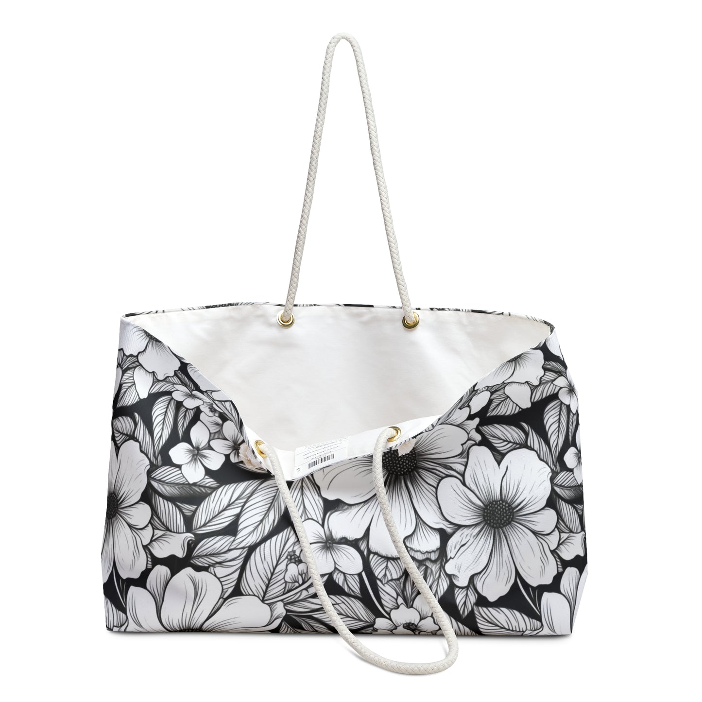 Black & White Forget-Me-Nots Weekender Bag