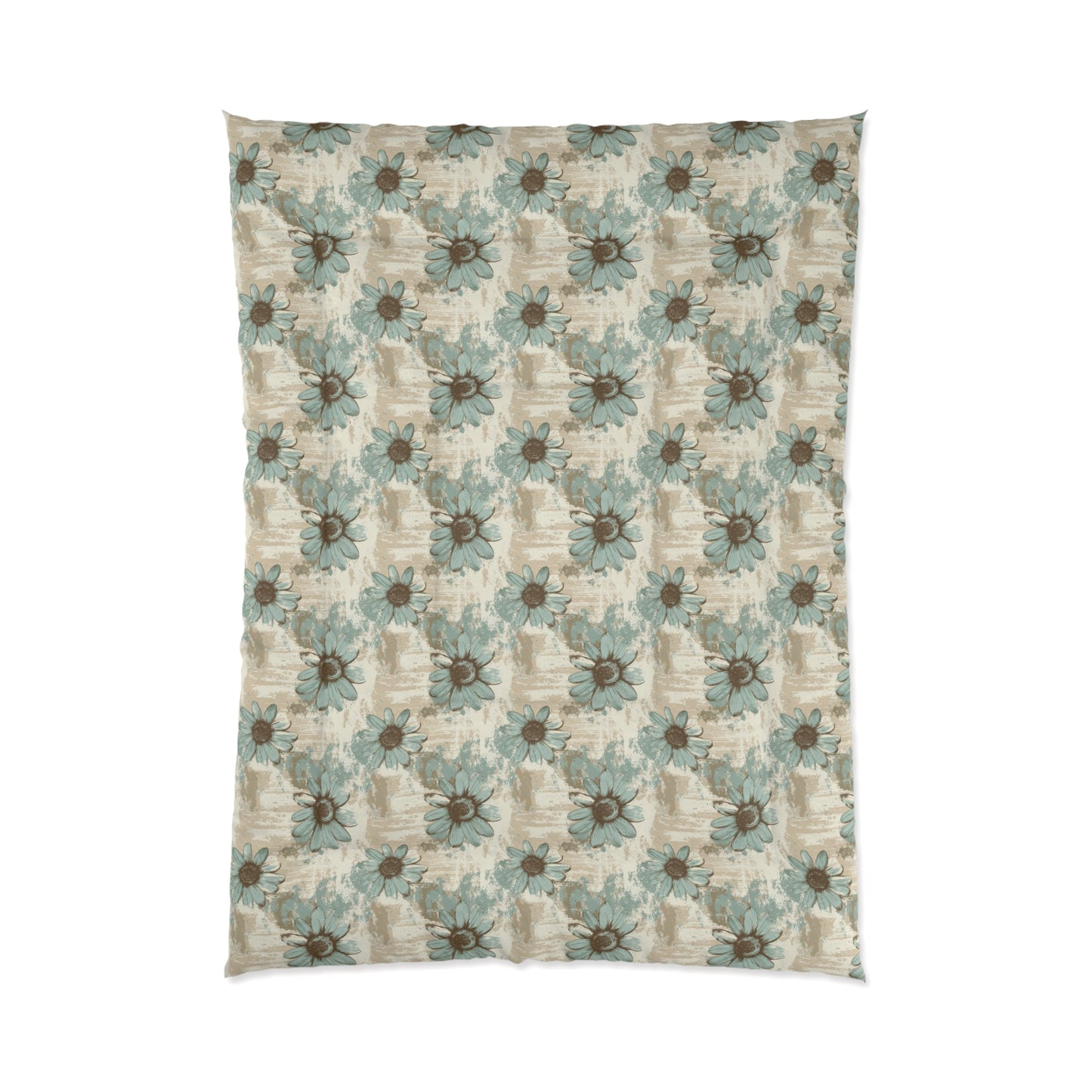 Rustic Teal Daisy Basic Bedding Set
