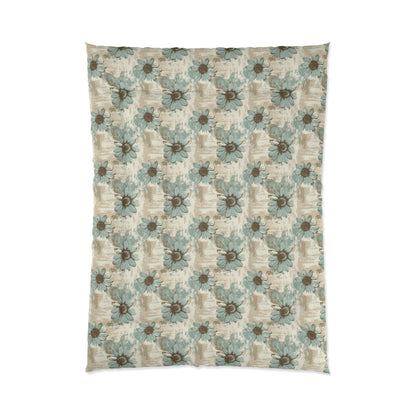 Rustic Teal Daisy Basic Bedding Set
