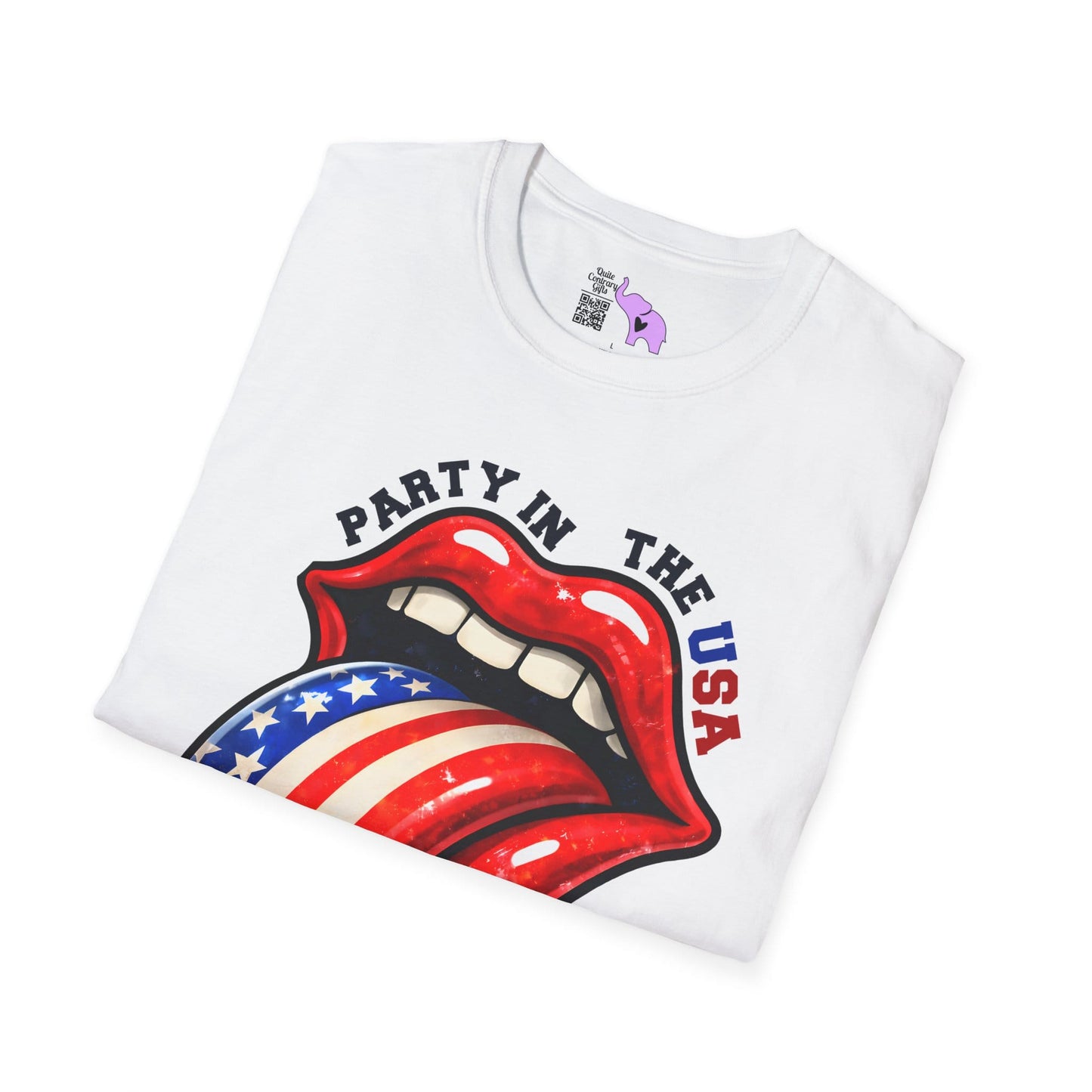 Party in the USA (Tongue) Adult T-shirt