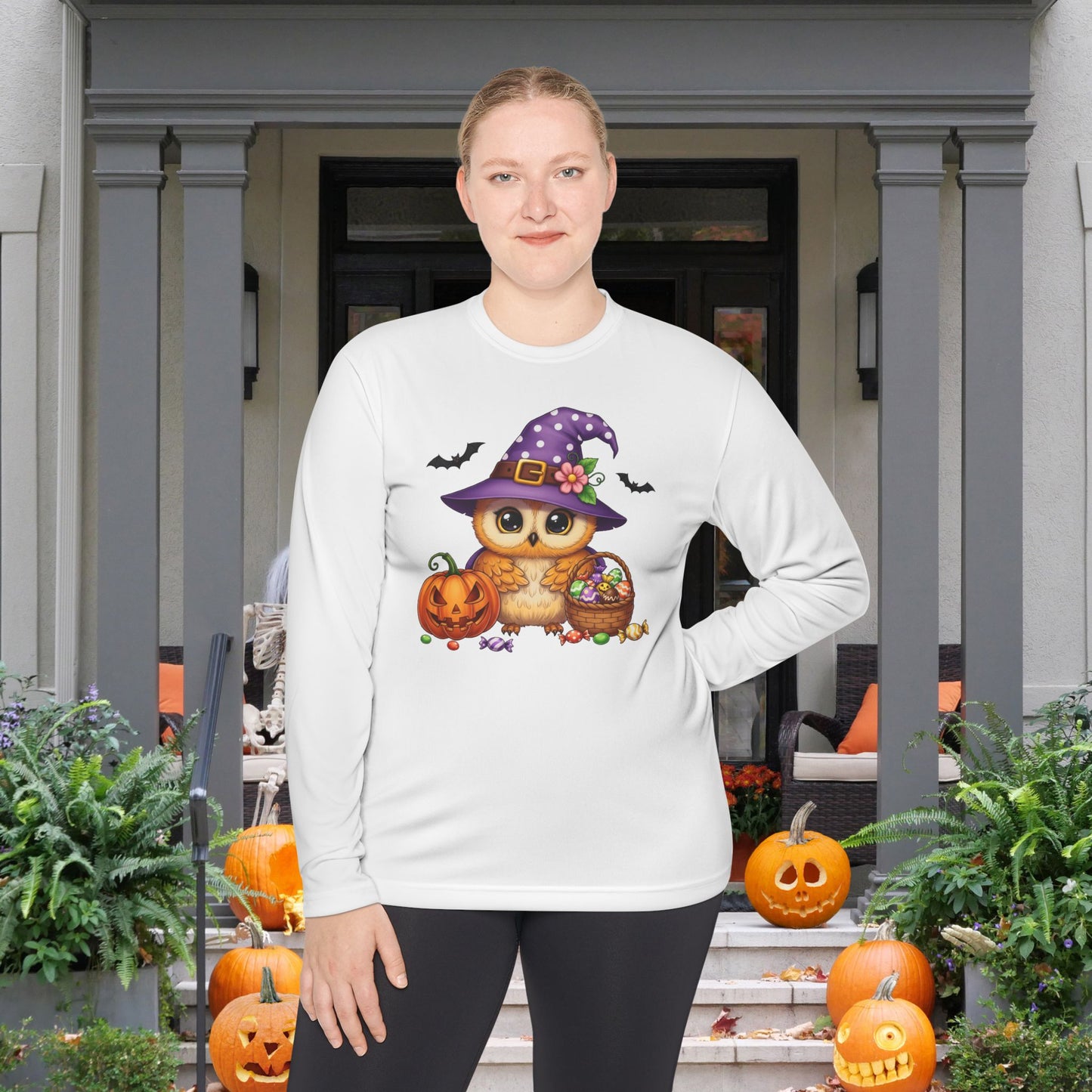 Witchy Owl Adult Long Sleeve Tee