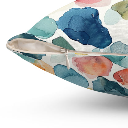 Watercolor Pebble Terrazzo Throw Pillow