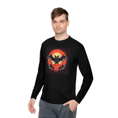 Creepy Bats Over Moon 15 Adult Long Sleeve Tee