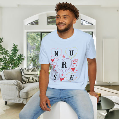 ""Nurse Candy Hearts Adult T-shirt