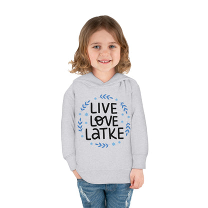 Hanukkah Live Love Latkes Toddler Pullover Fleece Hoodie