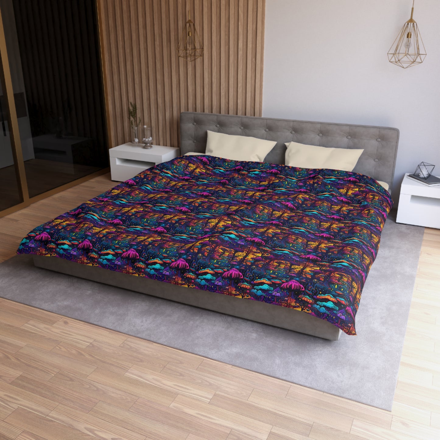 Psychedelic Spore Forest Microfiber Duvet Cover