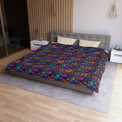 Psychedelic Spore Forest Microfiber Duvet Cover
