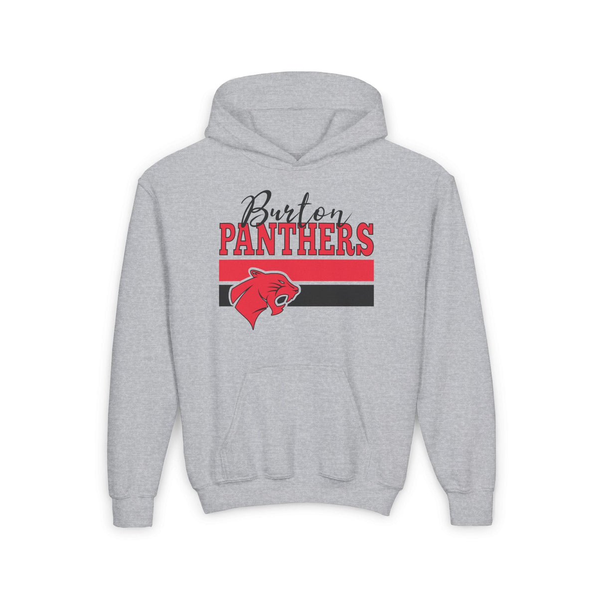 Burton Panthers w/Mascot & Stripes Youth Heavy Blend Hoodie
