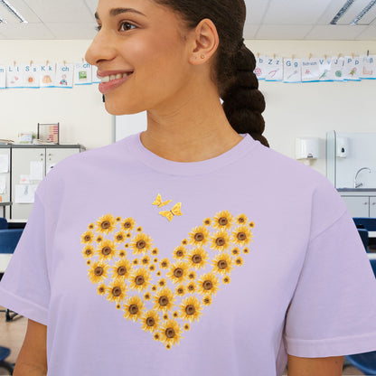 Sunflower Heart & Butterflies Women's Boxy Tee