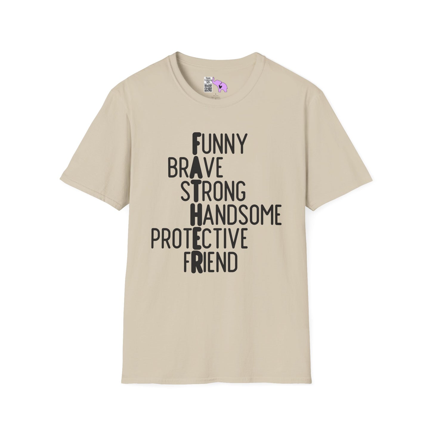 Father-Funny, Brave, Strong, Handsome, Protective, Friend Adult T-shirt