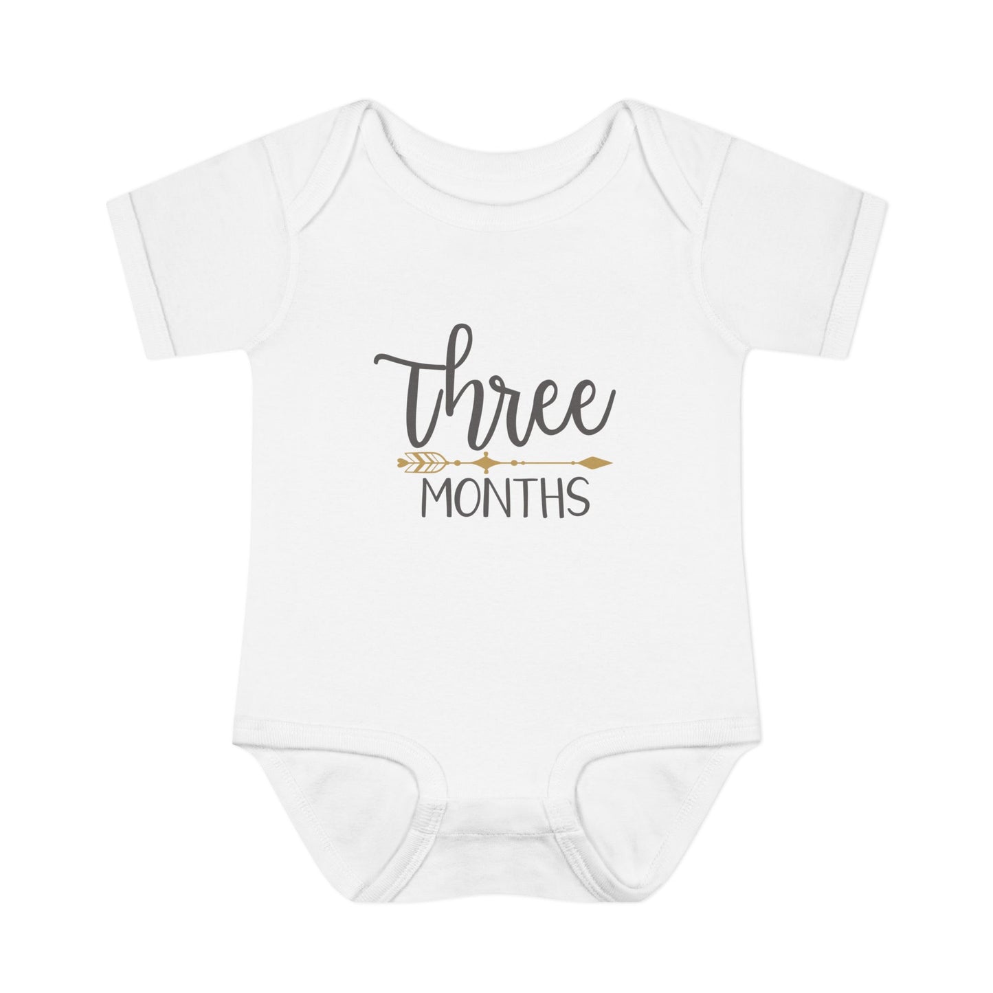 Golden Arrow Milestone Baby Bodysuit-Three Months