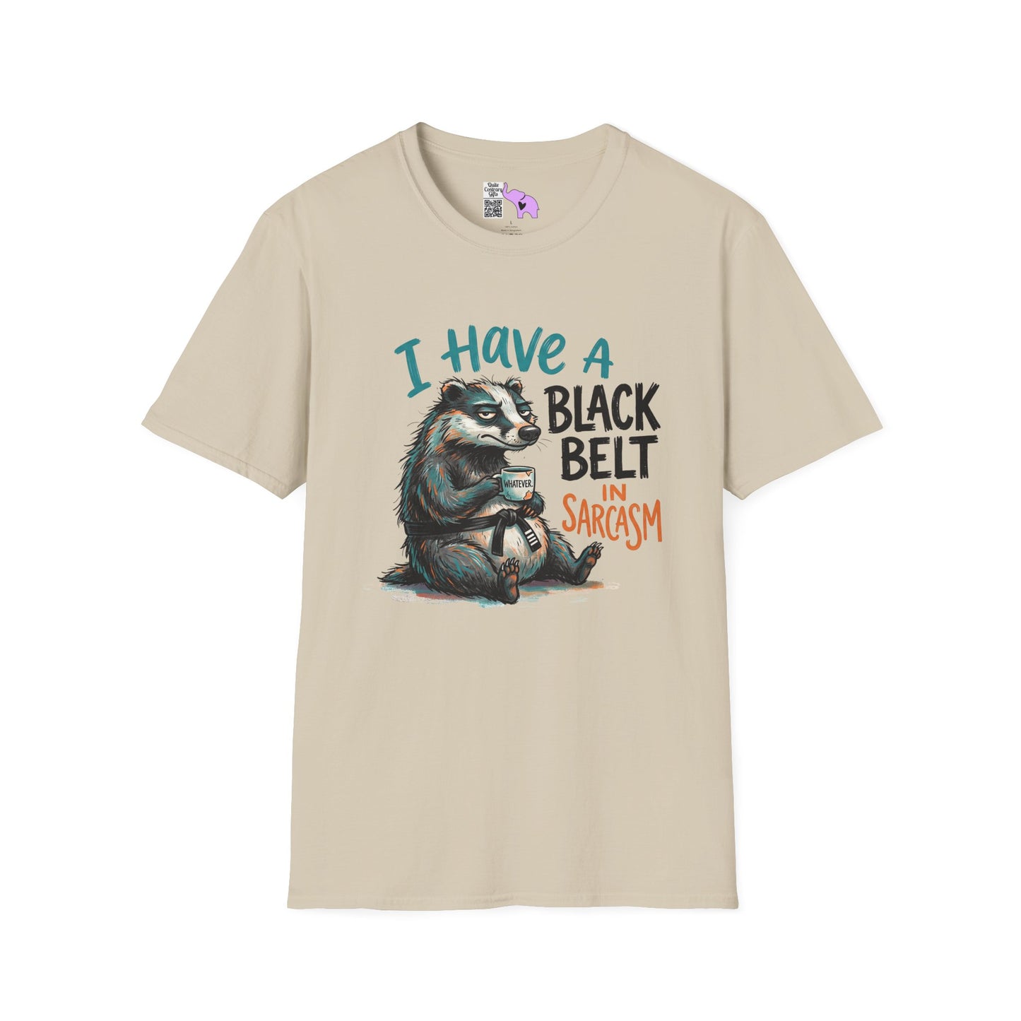 ""I Have A Black Belt in Sarcasm (Badger) Adult T-shirt