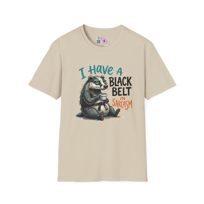 ""I Have A Black Belt in Sarcasm (Badger) Adult T-shirt