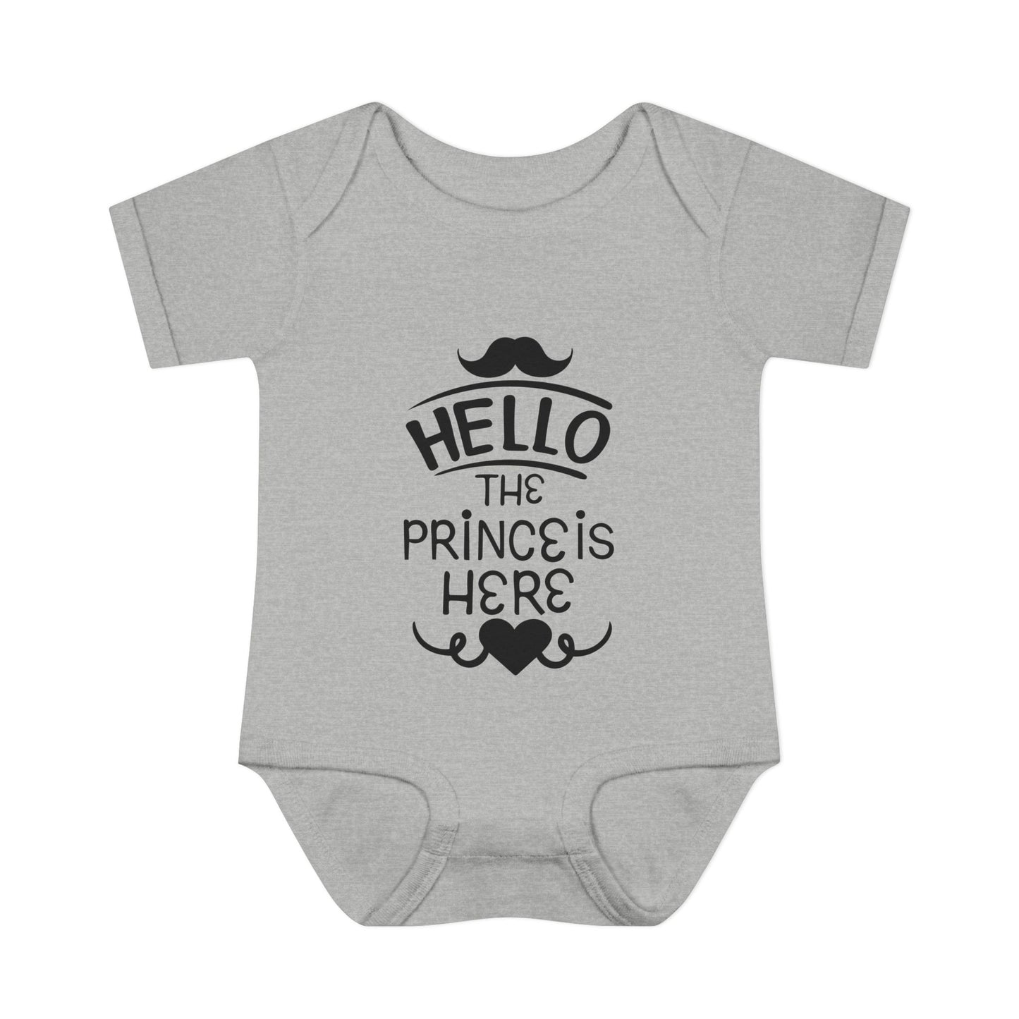 Hello The Prince Is Here Infant Baby Rib Bodysuit