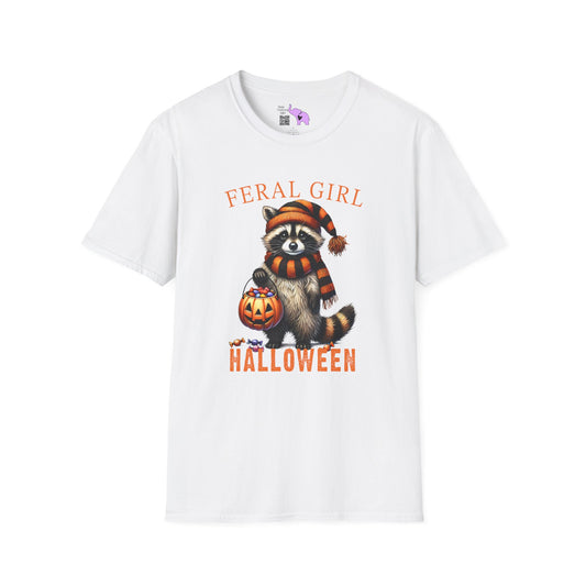 Feral Girl Halloween Racoon Adult T-shirt