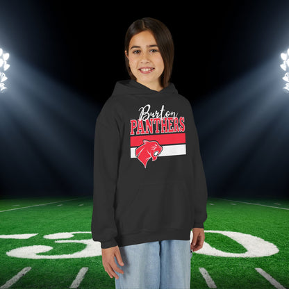 Burton Panthers w/Mascot & Stripes Youth Heavy Blend Hoodie