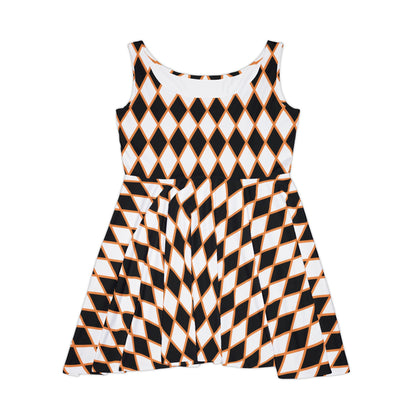 Midnight Ember Harlequin Women's Skater Dress