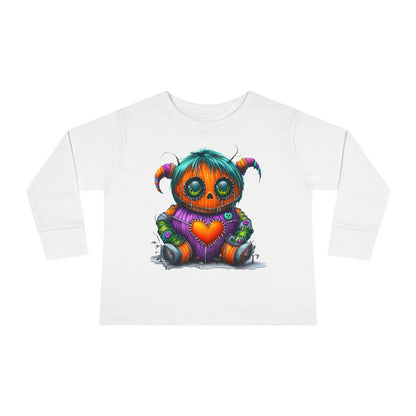 Patchwork Pumpkin Heart Toddler Long Sleeve Tee