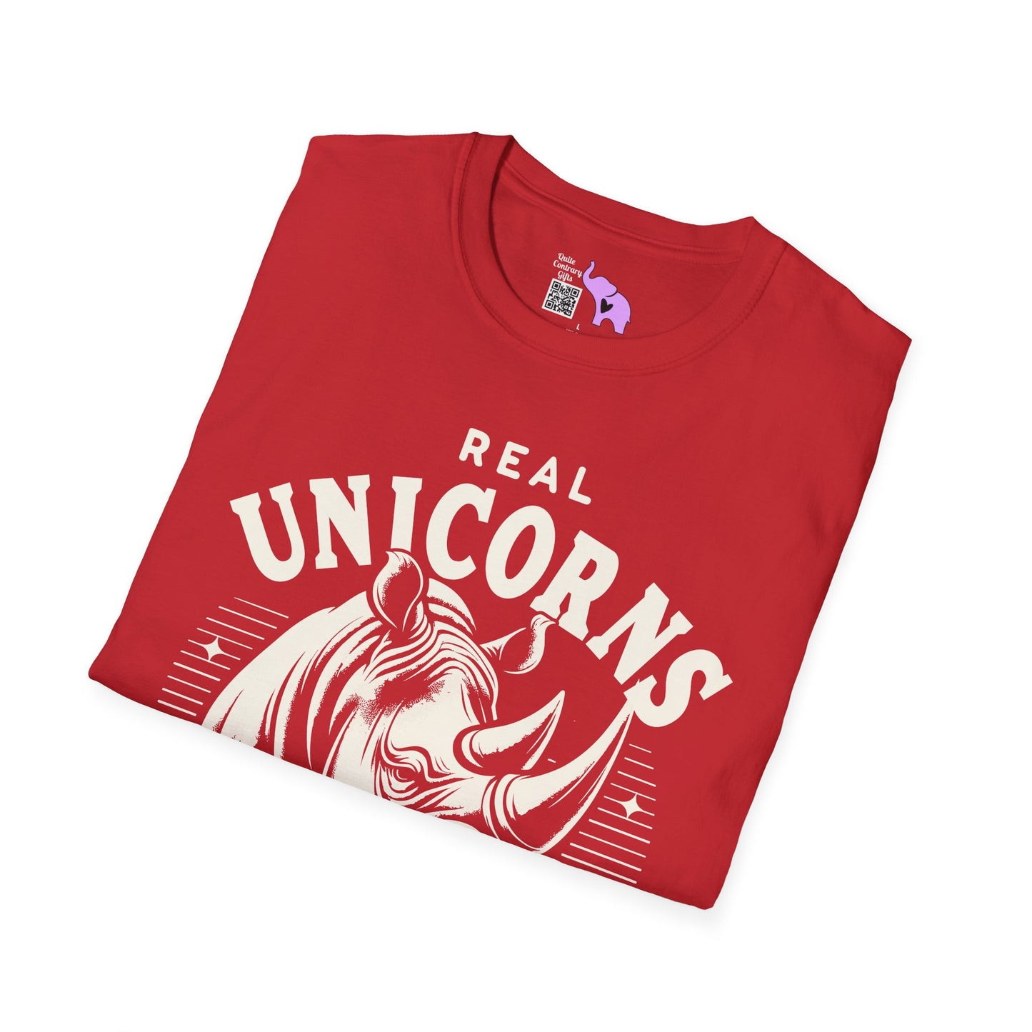 Real Unicorns Have Curves (Rhino) Adult T-shirt