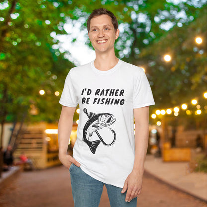 I'd Rather Be Fishing Adult T-shirt