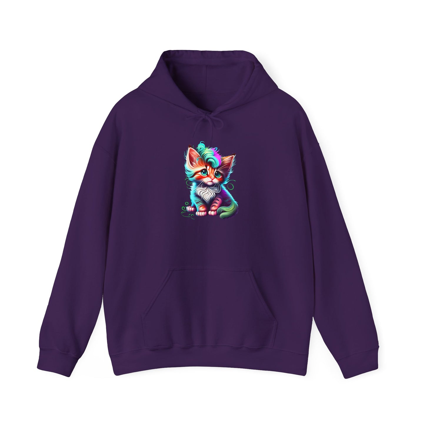 Cute Colorful Kitten 2 Heavy Blend™ Hooded Sweatshirt