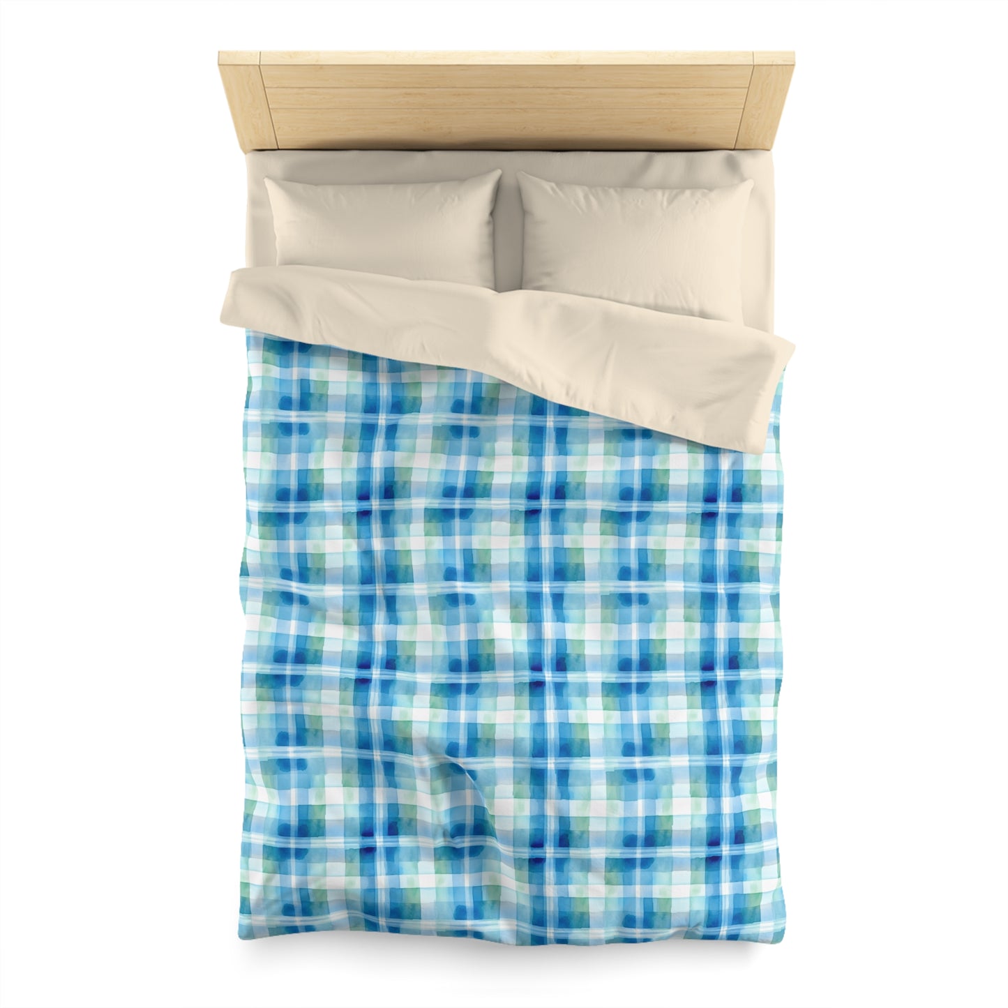 Ocean Sunset Plaid Microfiber Duvet Cover
