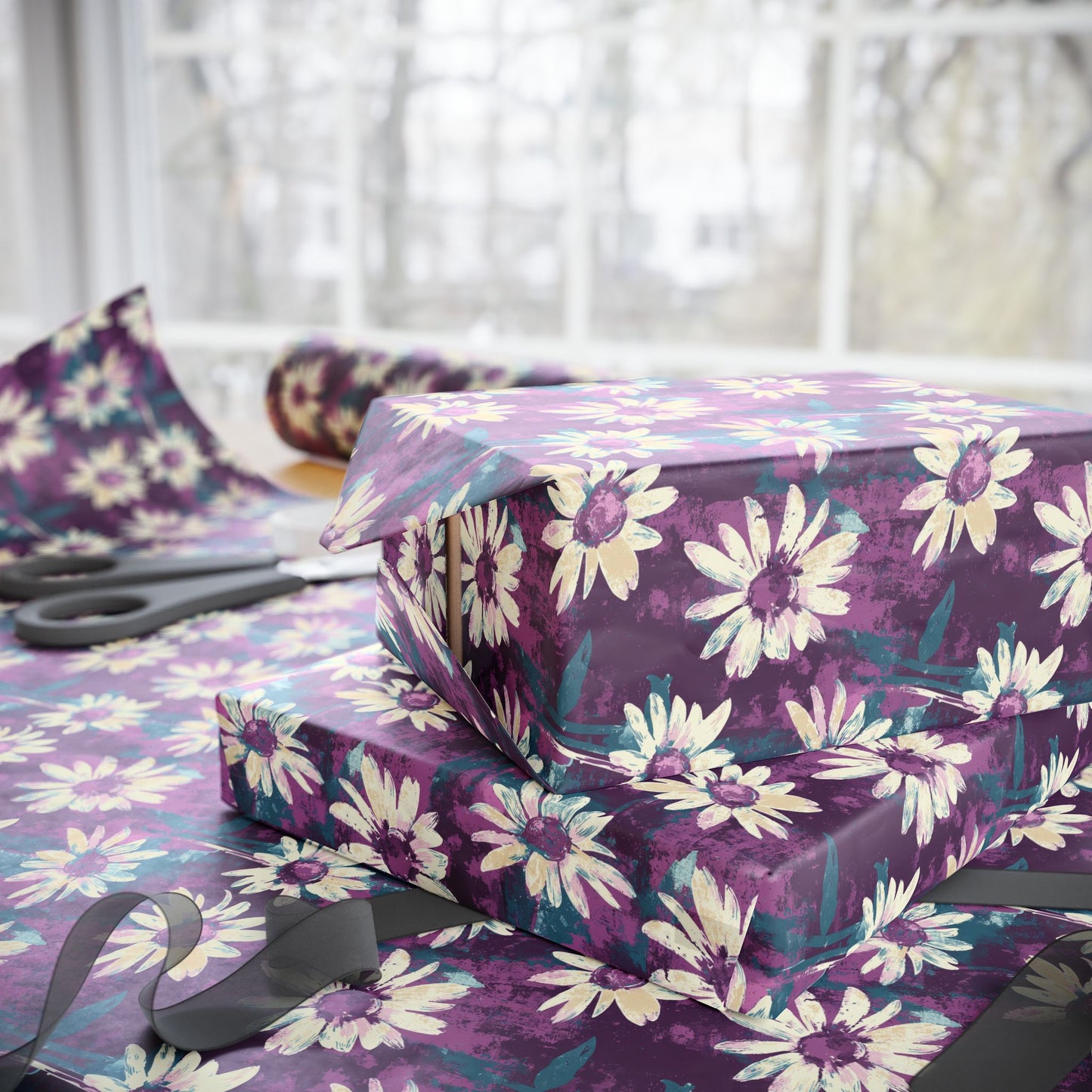 Twilight Daisy Meadow Wrapping Paper