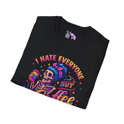 I Hate Everyone But Coffee Helps Adult T-shirt