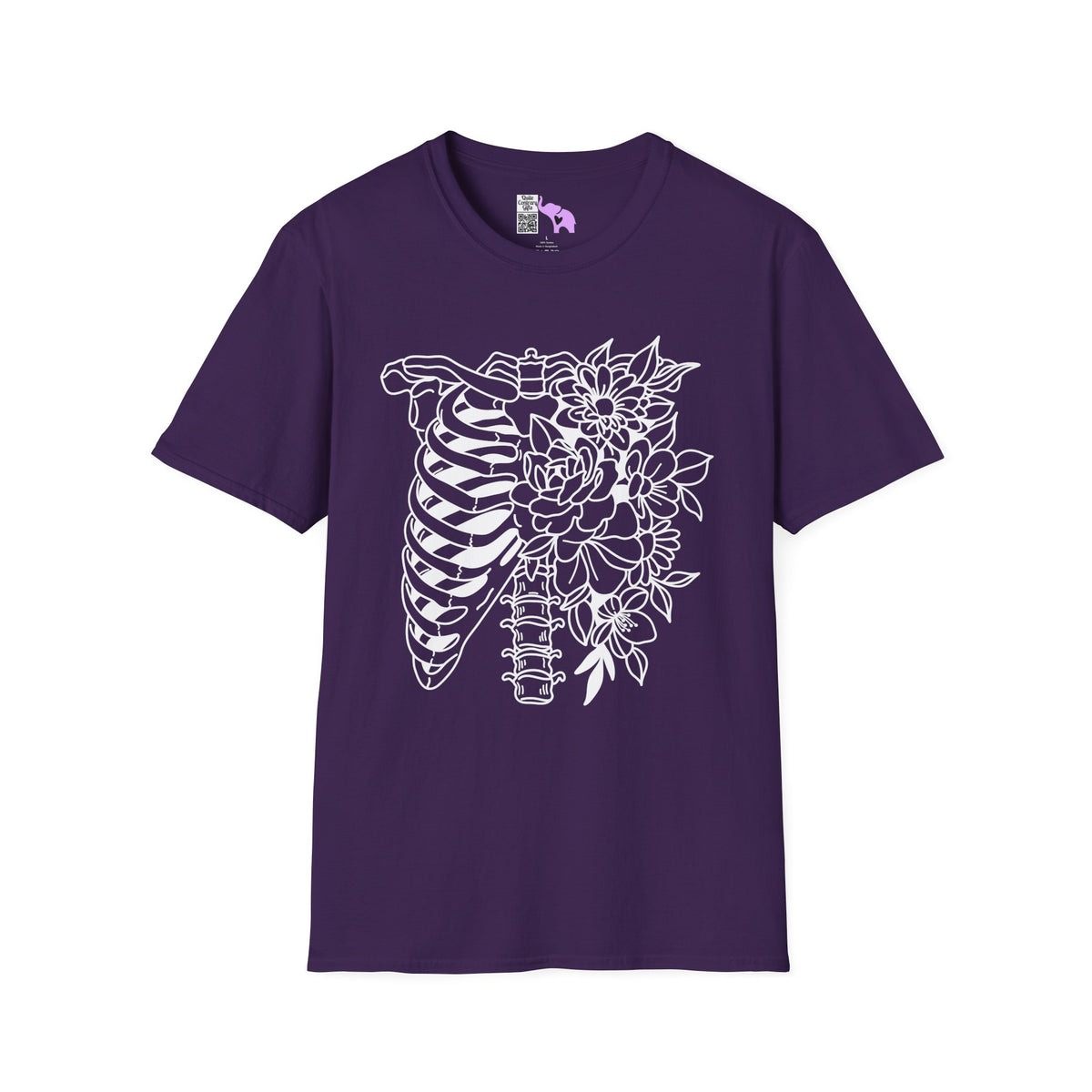 Floral Ribcage Adult T-shirt