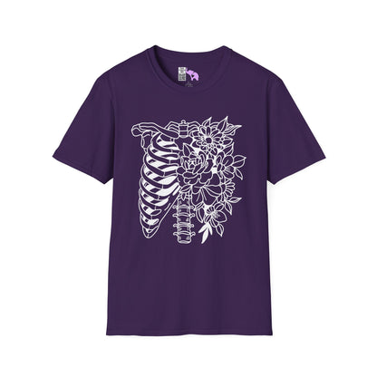 Floral Ribcage Adult T-shirt