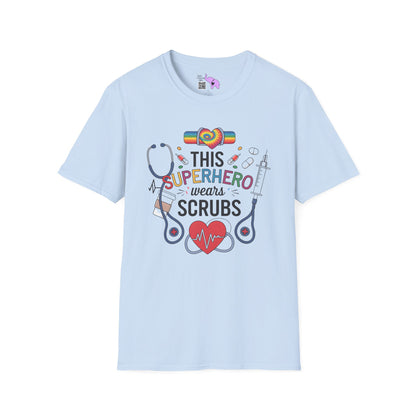 This Superhero Wears Scrubs Adult T-shirt