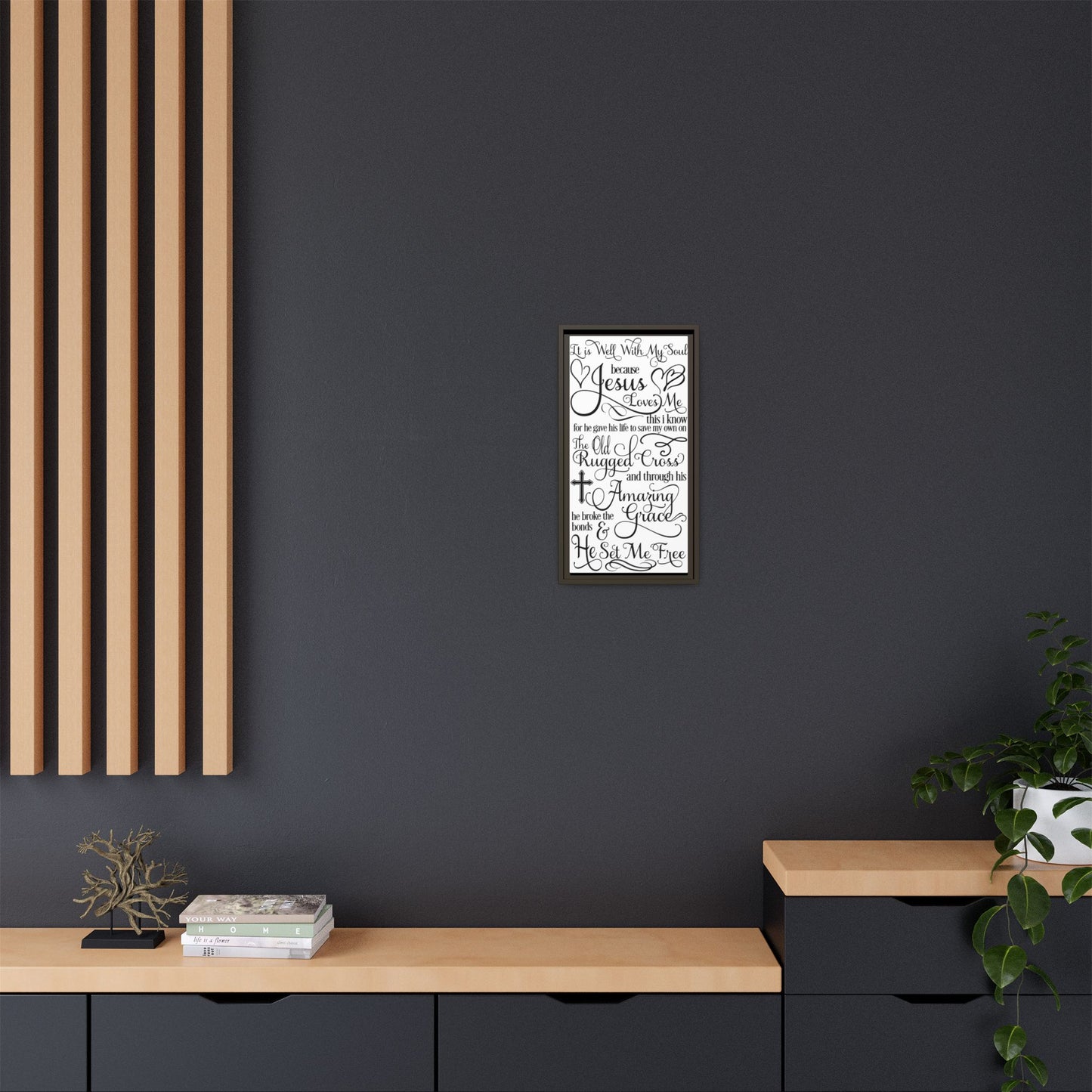 Hymnal Poem Framed Canvas Bathroom Art