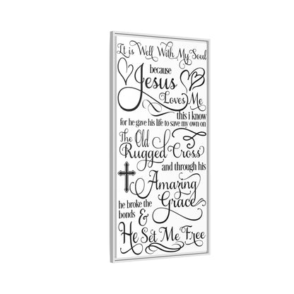 Hymnal Poem Framed Canvas Bathroom Art