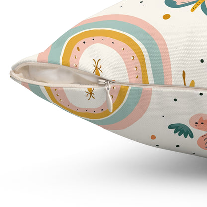 Whispering Wings & Rainbows Throw Pillow