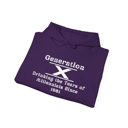 Generation X Drinking The Tears of Millennials Since 1981  Heavy Blend™ Hooded Sweatshirt