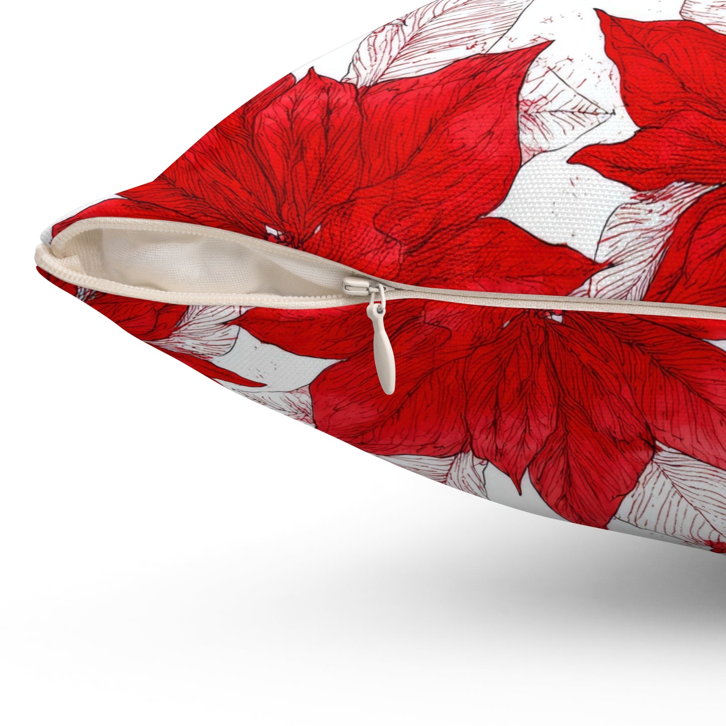 Christmas Blossom Sketch Throw Pillow