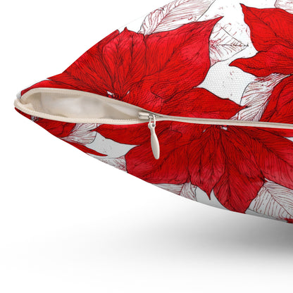 Christmas Blossom Sketch Throw Pillow