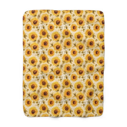 Sunflowers Sherpa Fleece Blanket