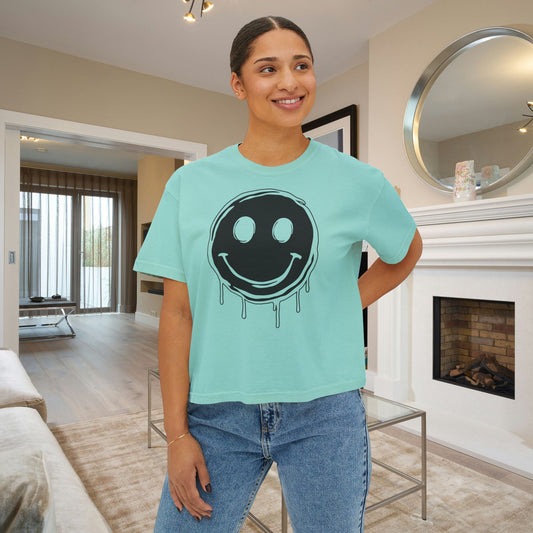 Melty Smiley Face Women's Boxy Tee
