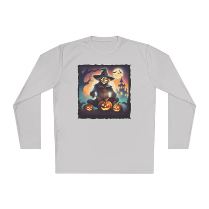 Halloween Scarecrow w/Pumpkins Adult Long Sleeve Tee