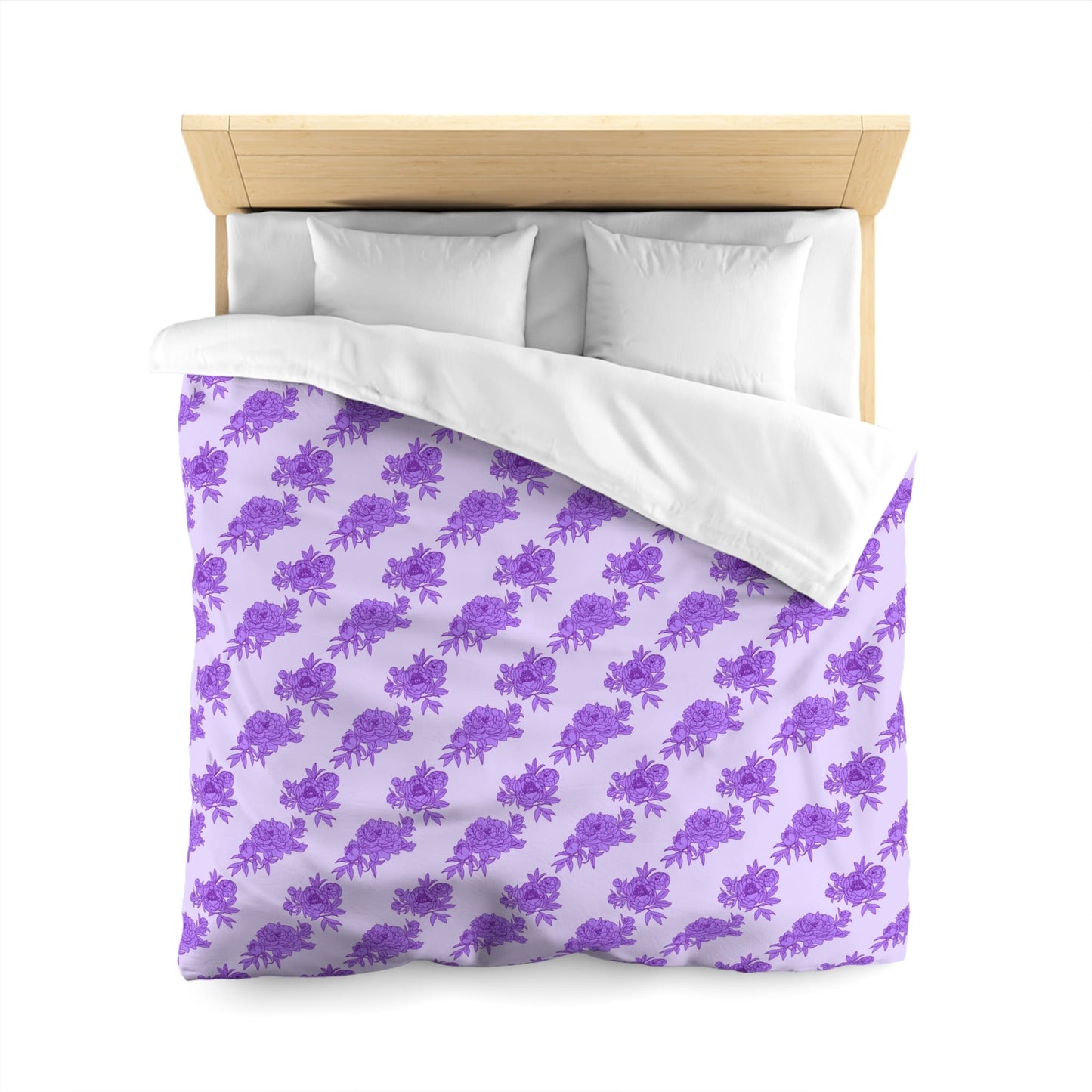 Royal Orchid Peonies Microfiber Duvet Cover