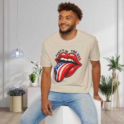 Party in the USA (Tongue) Adult T-shirt