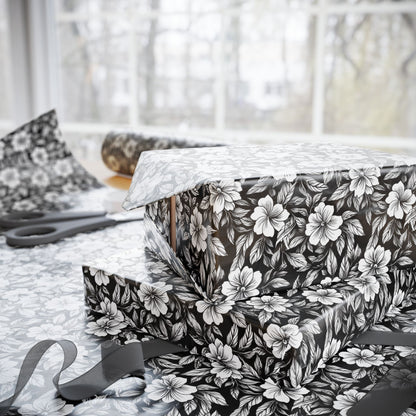 Monochrome Paradise Bloom Gift Wrap for All Occasions